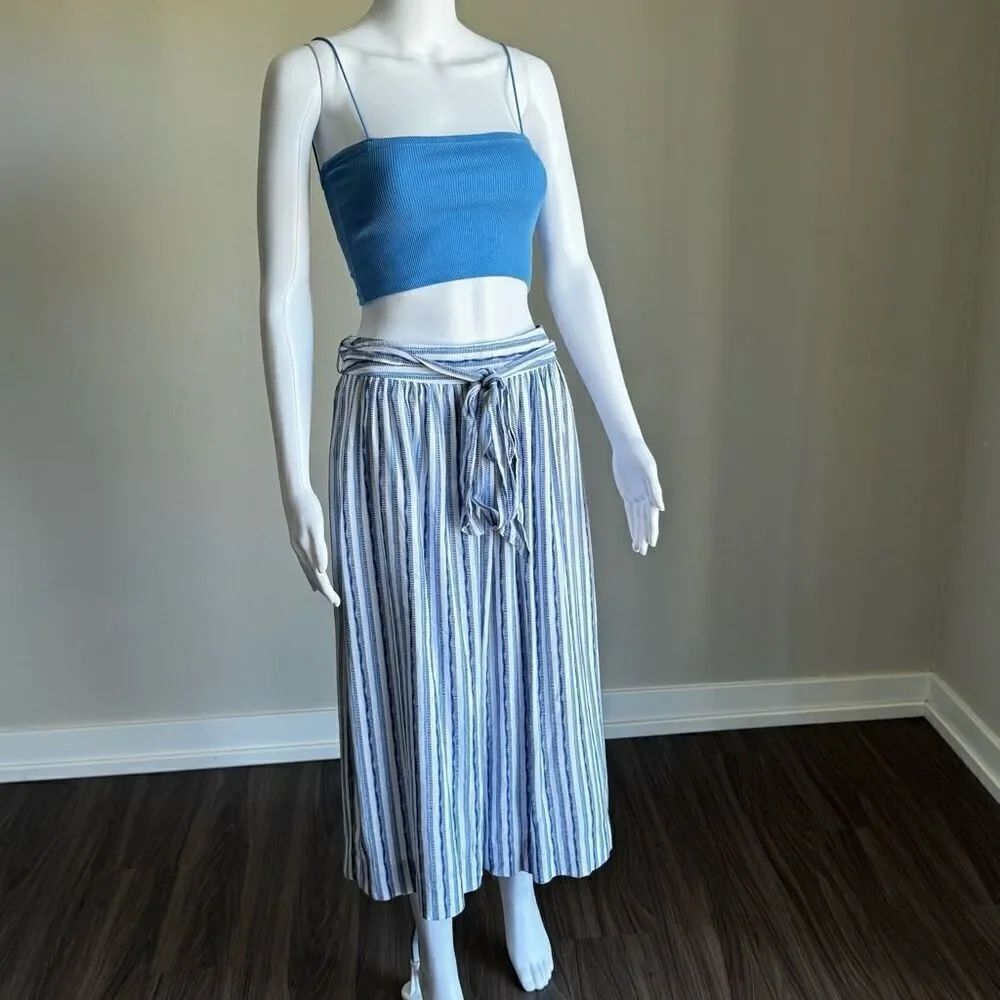 Gap Blue & White Striped Tie Waist Skirt Size 10